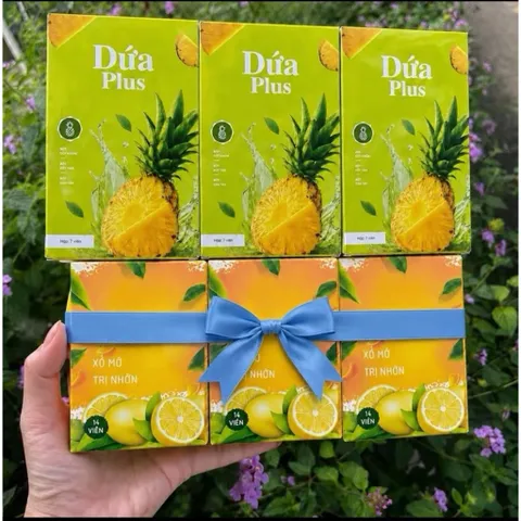 Combo Kẹo Dứa Plus + Xỗ Mỡ - Hỗ Trợ Giảm Kyy, Dáng Thon, Ngọt Nước, Thơm