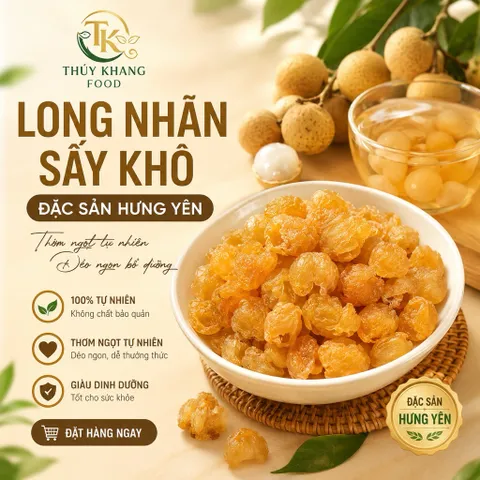 Long Nhãn Sấy Mộc - Đặc Sản Hưng Yên Thơm Ngon Dẻo Ngọt, Tốt Cho Sức Khoẻ