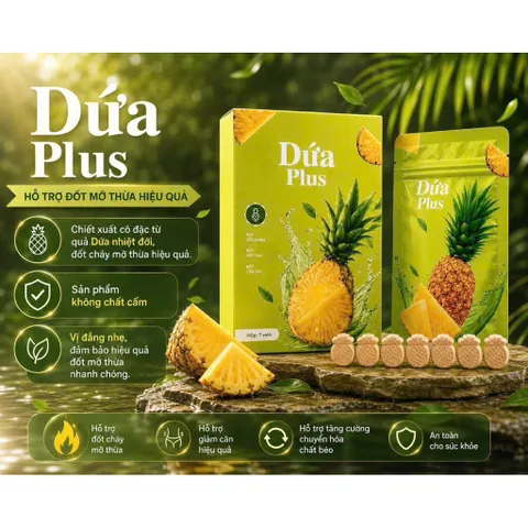 Combo Kẹo Dứa Plus + Xỗ Mỡ - Hỗ Trợ Giảm Kyy, Dáng Thon, Ngọt Nước, Thơm