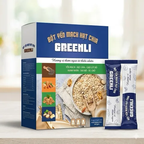 Bột Ngũ Cốc Greenli Yến Mạch Hạt Chia 20gói x 15gram - Thay Thế Bữa Ăn Lành Mạnh, Hỗ Trợ Giảm kyy