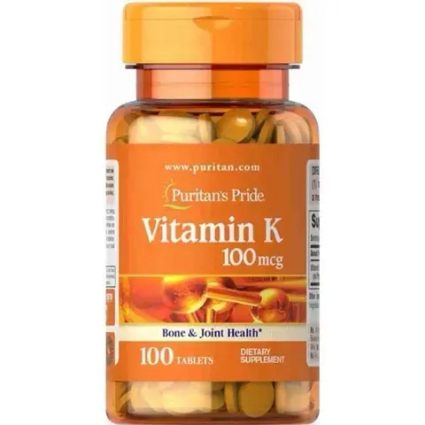 (Hàng Nhập Khẩu) Viên uống bổ xương khớp Puritan's Pride Vitamin K 100mcg - Hỗ trợ sức khỏe xương khớp và ngăn ngừa dấu hiệu lão hóa da hiệu quả 820670
