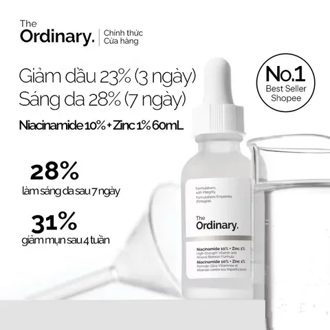 Serum The Ordinary Niacinamide 10% + Zinc 1% Giúp Cân Bằng Bã Nhờn Làm Sáng Da Thu Nhỏ Lỗ Chân Lông 30ml 820678