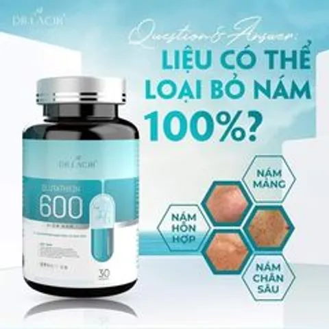 (Hàng Nhập Khẩu) Viên Uống Trắng Da Glutathione 600mg Dr Lacir - Hỗ Trợ Mờ Nám, Tàn Nhang, Làm Sáng Da Tự Nhiên 820696