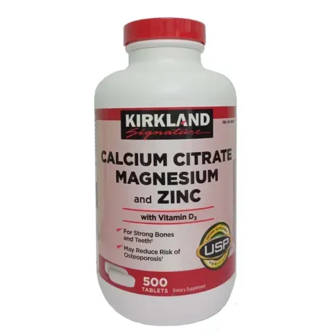 Viên Uống Kirkland Signature Canxi Citrate, Magiê & Kẽm 500mg - Bổ Sung Khoáng Chất Hỗ Trợ Sức Khỏe Xương và Miễn Dịch 820712