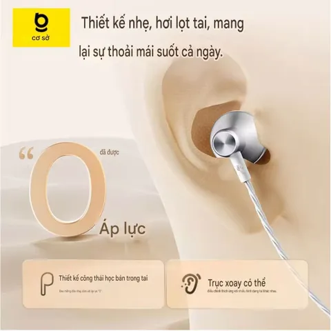 Tai Nghe Dây Type C BASEUS ENCOK - K1, Dùng Được lp 17, Mic Thu Âm Chuyên Nghiệp Hát Karaoke Online