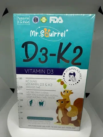 Mr.Squirrel D3K2 - Hỗ Trợ Tăng Cường Hấp Thu Canxi Cho Bé Từ 0 Tháng Tuổi (Dung Tích 30ml) 820776