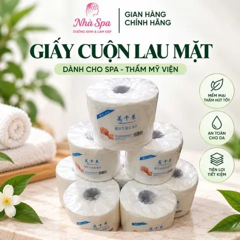 Giấy Cuộn Lau Mặt, Rửa Mặt Dành Cho Spa - TMV. Khăn lau mặt hàng loại 1