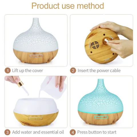 Máy Xông Tinh Dầu Vdecor Siêu Âm Vân Rạn Cao Cấp 550ML - Điều Khiển Từ Xa - Hàng chuẩn spa