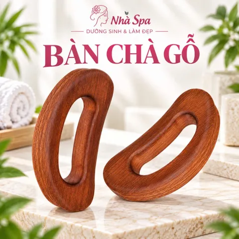 Dụng Cụ Massage Cạo Gió Lưng Bằng Gỗ Sồi Chuyên Dụng Spa Dưỡng Sinh 13cm. Bàn Chà Gỗ Giá Rẻ