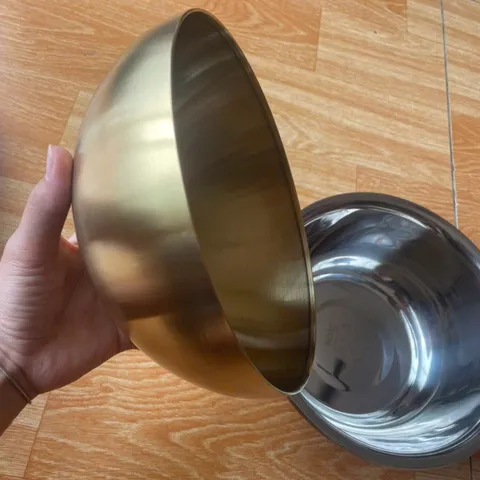Bát inox Mạ Vàng, bát rửa mặt, bát đựng nước chuyên dùng cho spa size 20cm - 22cm 820815