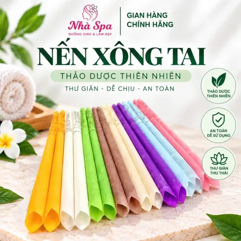 Nến Xông Tai Thảo Dược Spa Đông, Dạng Đứng, Dạng Loa Thơm Mùi Thảo Dược,Nhiều Khói Không Bị Rớt Tàn.  4.7  6 đánh giá Đã