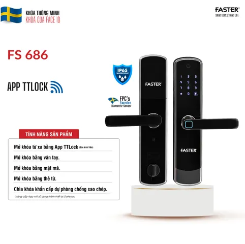 Khóa Cửa Vân Tay Faster FS 686