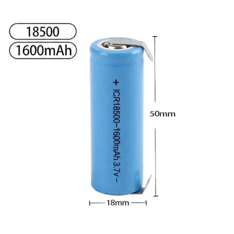PIN 18500 3.7V 1600mAh DÒNG XẢ 5C, PHÙ HỢP CHO ĐÈN LASER, ĐÈN PIN, MÁY CẠO RÂU...