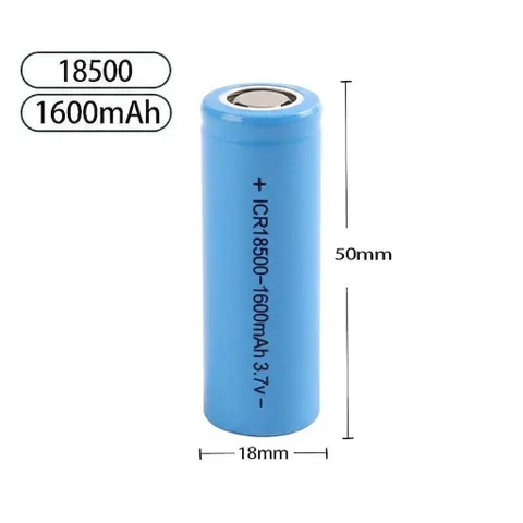 PIN 18500 3.7V DUNG LƯỢNG 1600mAh DÒNG XẢ CAO 5C, PHÙ HỢP CHO ĐÈN LASER, ĐÈN PIN, MÁY CẠO RÂU... 724841