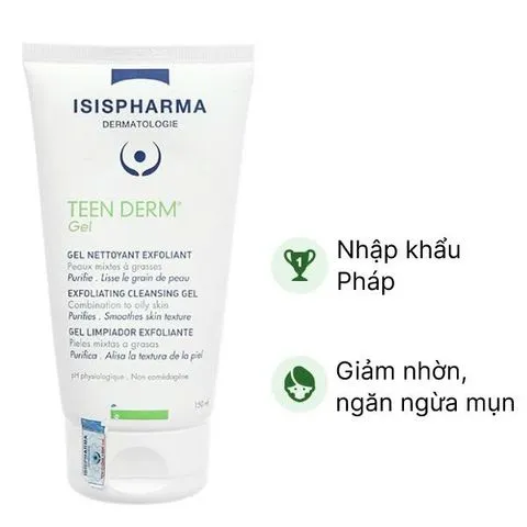 Gel Rửa Mặt Isis Pharma Teen Derm 150ml - Sữa Rửa Mặt Chuyên Dụng Cho Da Nhạy Cảm, Làm Sạch Sâu, Ngăn Ngừa Mụn, Dưỡng Ẩm Cho Thanh Thiếu Niên 820892