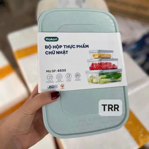 set 3 hộp nhựa hokori bảo quản thức ăn – tiện lợi, gọn gàng cho căn bếp