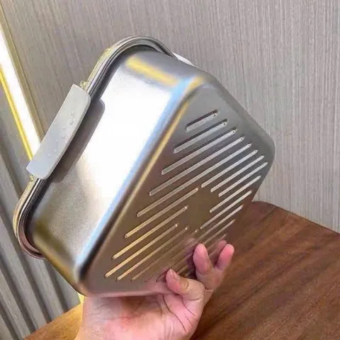 hộp đựng thực phẩm inox 1800ml khóa kín 4 cạnh – hộp bảo quản thịt cá rau củ