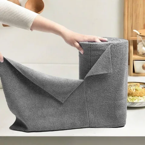 cuộn 20 khăn lau đa năng  25x25cm thấm hút tốt có thể giặt tái sử dụng