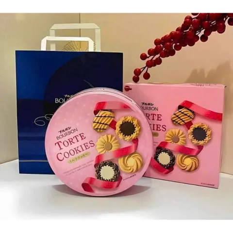 🔥[Tặng túi] Bánh Quy Bourbon Butter & Torte Hộp Thiếc Nhật Bản