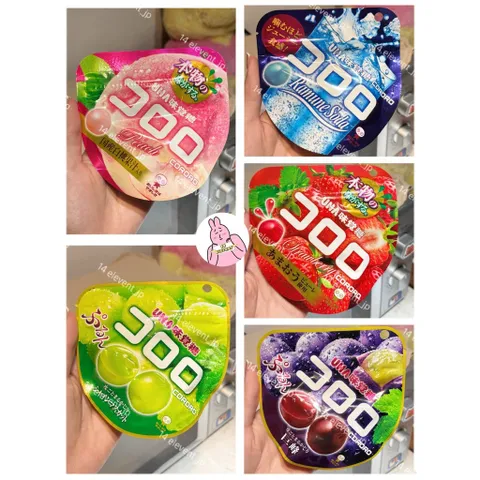 Kẹo Dẻo UHA Kororo Sakeru Nhật Bản 40g Đủ Vị Đào Dâu Nho Soda Ngon Dai Xách Tay Chính Hãng