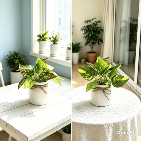 Chậu cây trầu bà nhựa kích thước 16cm trang trí,deco phòng ấn tượng,làm quà tặng..: