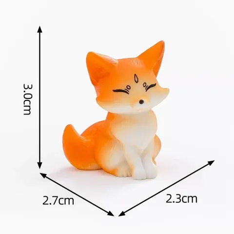 Bộ mô hình gia đình cáo dễ thương bằng nhựa kích thước khoảng 3cm trang trí tiểu cảnh,terrarium,bể cá…