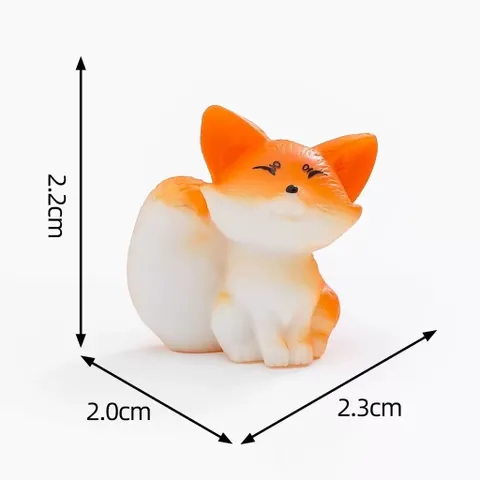 Bộ mô hình gia đình cáo dễ thương bằng nhựa kích thước khoảng 3cm trang trí tiểu cảnh,terrarium,bể cá…