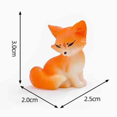 Bộ mô hình gia đình cáo dễ thương bằng nhựa kích thước khoảng 3cm trang trí tiểu cảnh,terrarium,bể cá…