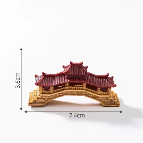 Mô hình nhà,tháp,cầu cổ trang trí tiểu cảnh,hòn non bộ,bể cá kích thước 7,5cm,4,5cm