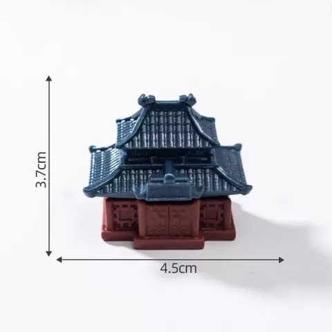 Mô hình nhà,tháp,cầu cổ trang trí tiểu cảnh,hòn non bộ,bể cá kích thước 7,5cm,4,5cm