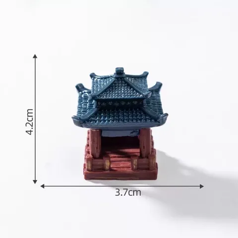 Mô hình nhà,tháp,cầu cổ trang trí tiểu cảnh,hòn non bộ,bể cá kích thước 7,5cm,4,5cm