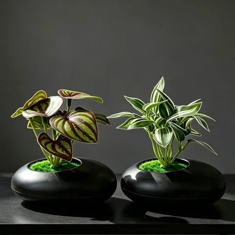Chậu cây bằng nhựa thiết kế tinh sảo kích thước 11*10cm trang trí phòng,làm quà tặng