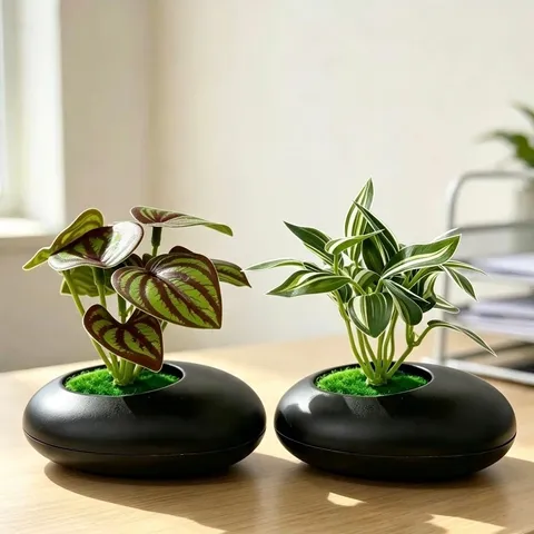 Chậu cây bằng nhựa thiết kế tinh sảo kích thước 11*10cm trang trí phòng,làm quà tặng