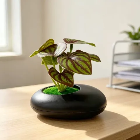 Chậu cây bằng nhựa thiết kế tinh sảo kích thước 11*10cm trang trí phòng,làm quà tặng
