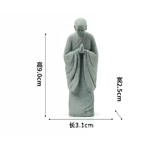 Tượng vô danh tăng đứng vái,ngồi thiền đá sa thạch trang trí góc thiền,chậu cây,bể cá,non bộ,bàn trà…