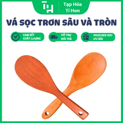 Vá Cơm Sọc Trơn Sâu Và Tròn, Chuyên dùng để xới cơm hoặc đảo thức ăn,gọn gàng sau khi dùng (TH723)