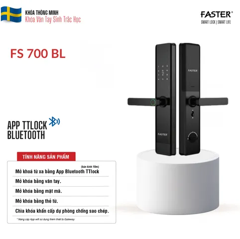 Khóa cửa vân tay cao cấp Faster FS700 BL NHập Đức