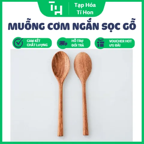 Muỗng Cơm Ngắn Sọc, màu nâu sáng và vân gỗ mượt mà (TH724)