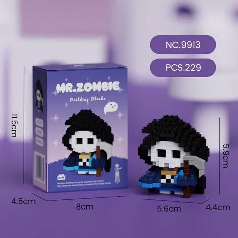 [ Mr.Zoombie ] Đồ Chơi Lắp Ráp 3D Nhân Vật Hoạt Hình Zoombie, Đồ Chơi Trang Trí Mini Dễ Thương