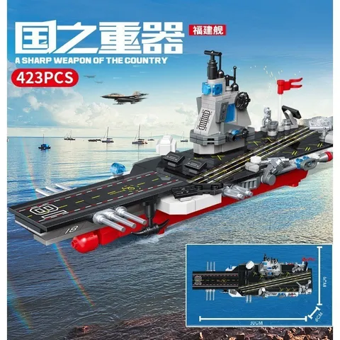 Đồ chơi lắp ráp tàu Phúc Kiến, tàu sân bay chiến hạm quân sự chất liệu nhựa ABS cao cấp l Đức Lâm