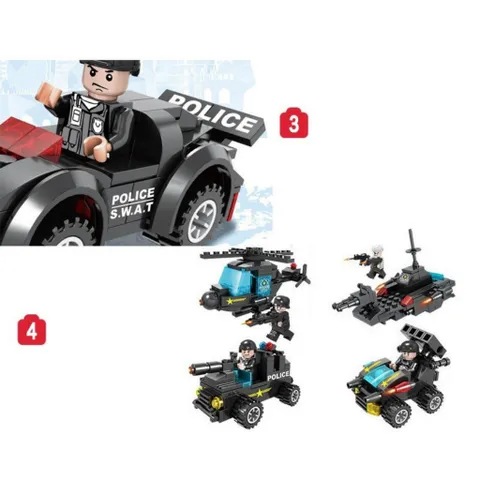 Bộ Đồ Chơi Cảnh Sát Lắp Ghép Ô Tô Biến Hình Robot, Bộ Xếp Hình Xe Cảnh Sát SWAT 8 In 1 | Đức Lâm