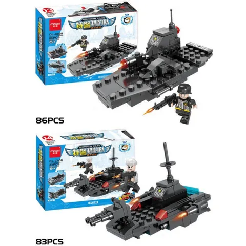 Bộ Đồ Chơi Cảnh Sát Lắp Ghép Ô Tô Biến Hình Robot, Bộ Xếp Hình Xe Cảnh Sát SWAT 8 In 1 | Đức Lâm