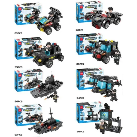 Bộ Đồ Chơi Cảnh Sát Lắp Ghép Ô Tô Biến Hình Robot, Bộ Xếp Hình Xe Cảnh Sát SWAT 8 In 1 | Đức Lâm