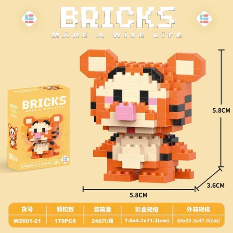 Mô hình lắp ráp nhân vật hoạt hình Gấu Pooh 3D mini siêu cute dành cho bé, đồ chơi xếp hình 3D thu nhỏ l Đức Lâm