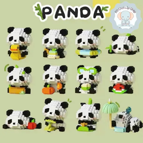 Đồ Chơi Nhân Vật Gấu Trúc - Đồ Chơi Mini 3D Cho Bé Trang Trí Bàn Học, Tủ Sách
