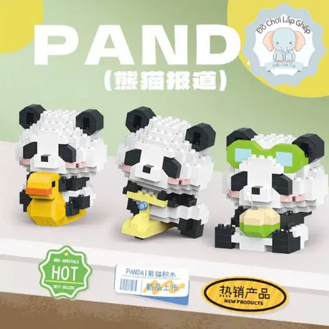 Đồ Chơi Nhân Vật Gấu Trúc - Đồ Chơi Mini 3D Cho Bé Trang Trí Bàn Học, Tủ Sách
