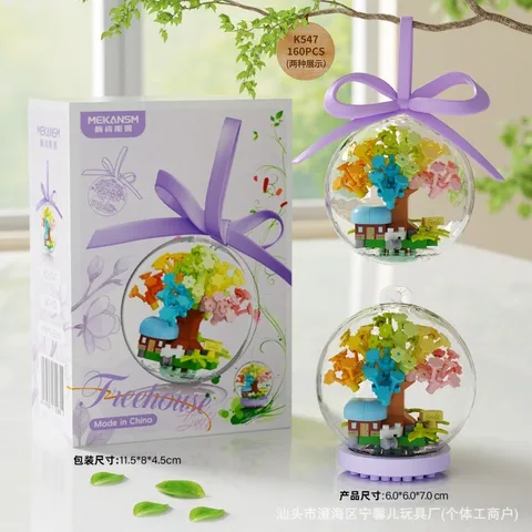 [Mẫu Mới] Mô HÌnh Quả Cầu Các Loại Cây - Giỏ Hoa 3D Đồ Chơi Trang Trí Mini l Đức Lâm