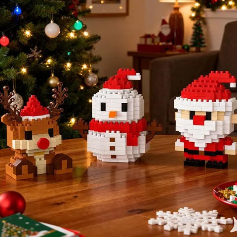 Mô Hình Lắp Ráp Noel Mini Ông Già Noel - Người Tuyết - Cây Thông - Tuần Lộc Quà Trang Trí Giáng Sinh - Quà Tặng Ấn Tượng