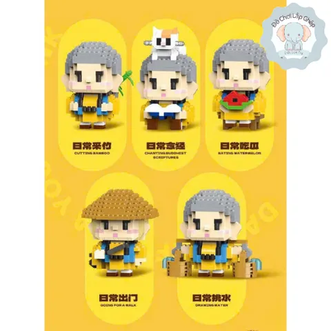 [Mẫu Mới] Đồ Chơi Lắp Ráp Mini 3D Nhân Vật Chú Tiểu Đáng Yêu Cho Bé, Đồ Chơi Lắp Ráp Dễ Thương l Đức Lâm