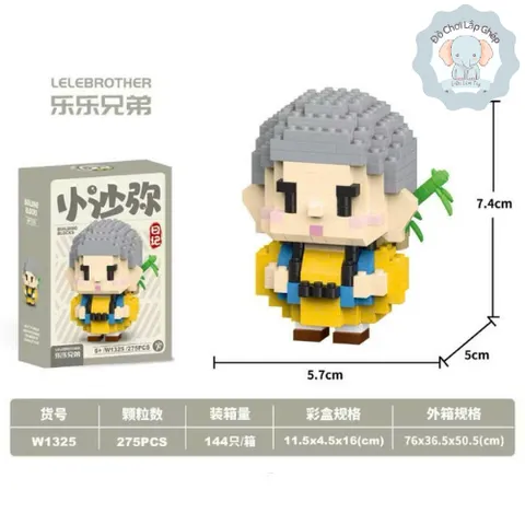 Đồ chơi lắp ghép mini 3D nhân vật chú tiểu siêu cute cho các bé, mẫu đồ chơi lắp ghép dễ thương l Đức Lâm